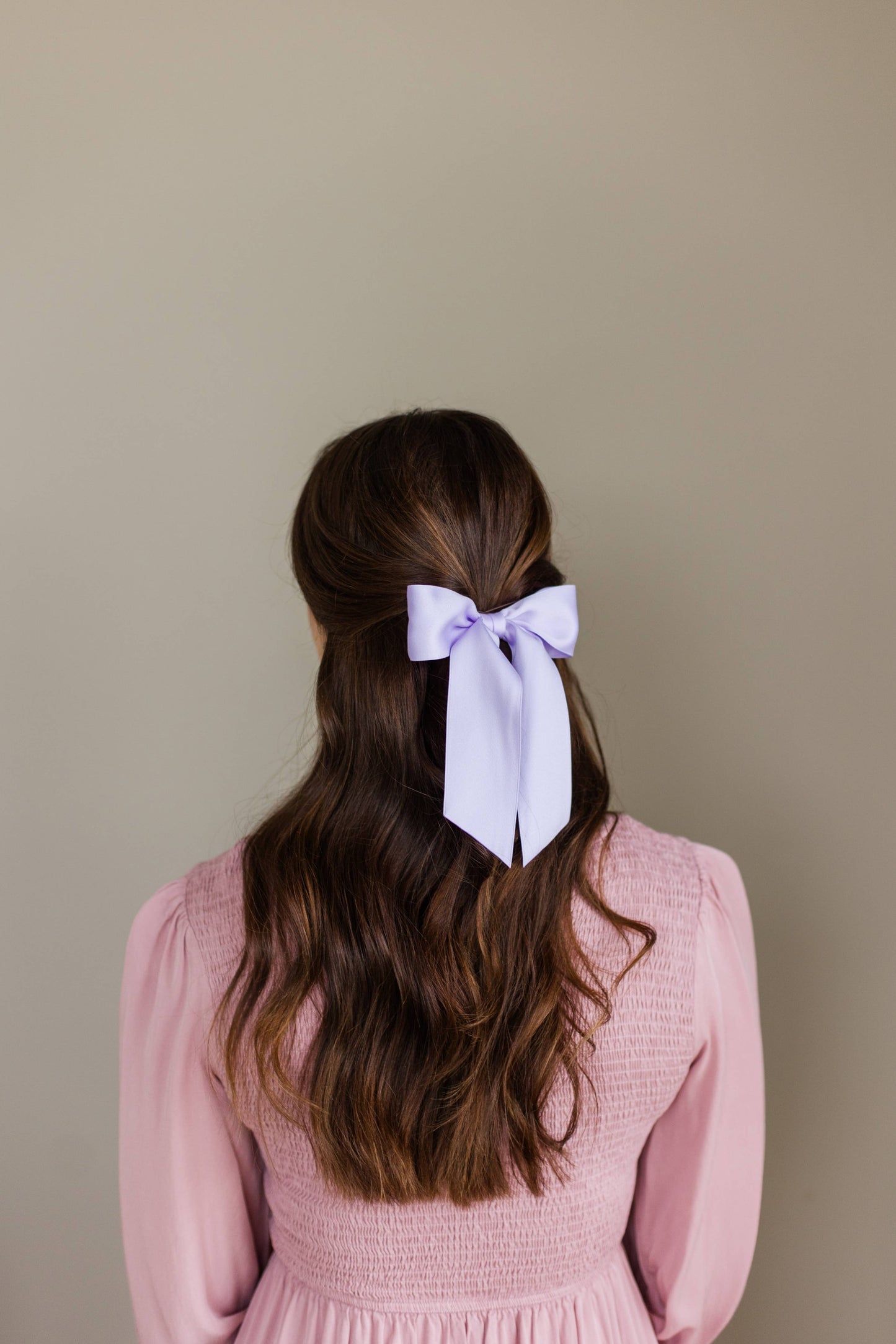 SPRING '24: Grace & Grandeur Bailee Satin Bow Barrette: Ivory