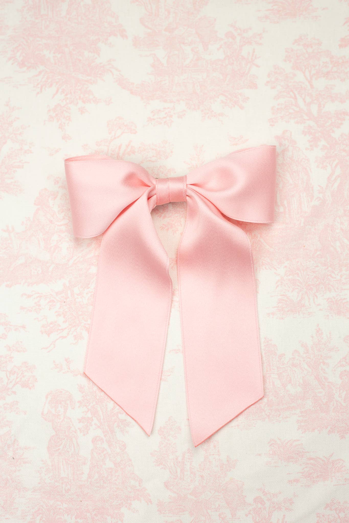 SPRING '24: Grace & Grandeur Bailee Satin Bow Barrette: Ivory