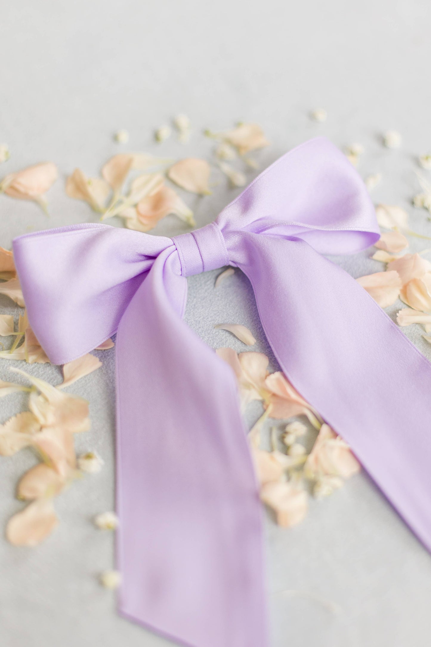 SPRING '24: Grace & Grandeur Bailee Satin Bow Barrette: Ivory