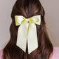 SPRING '24: Grace & Grandeur Bailee Satin Bow Barrette: Ivory