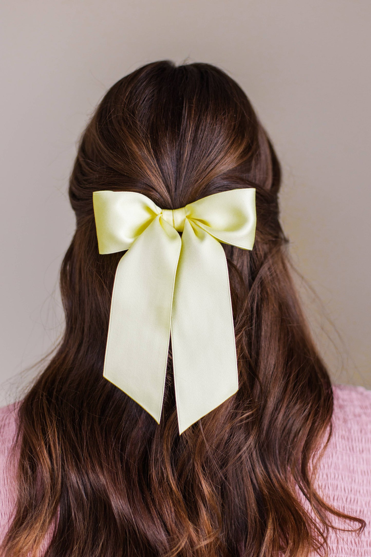 SPRING '24: Grace & Grandeur Bailee Satin Bow Barrette: Ivory