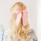 SPRING '24: Grace & Grandeur Bailee Satin Bow Barrette: Ivory