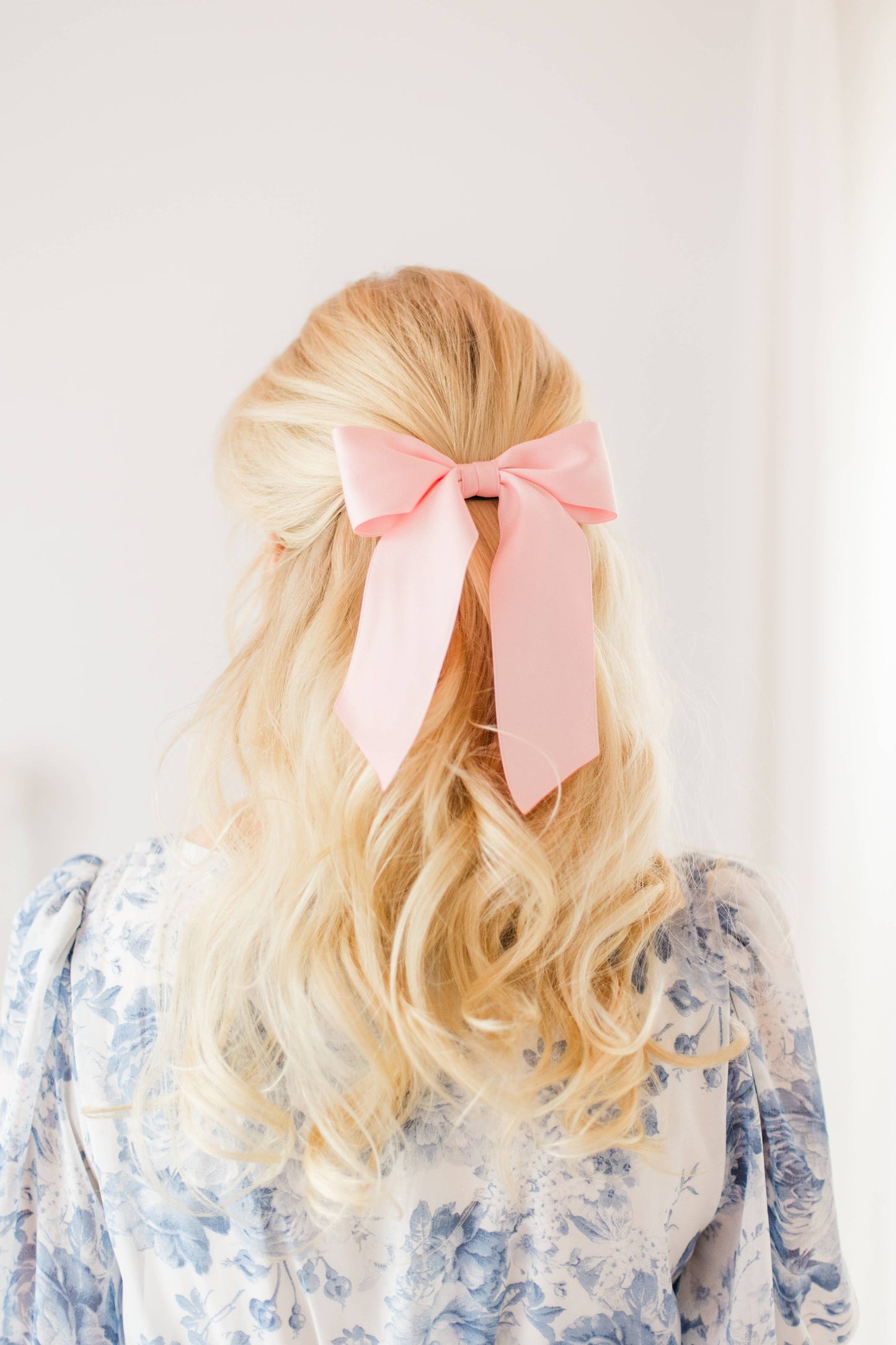 SPRING '24: Grace & Grandeur Bailee Satin Bow Barrette: Ivory