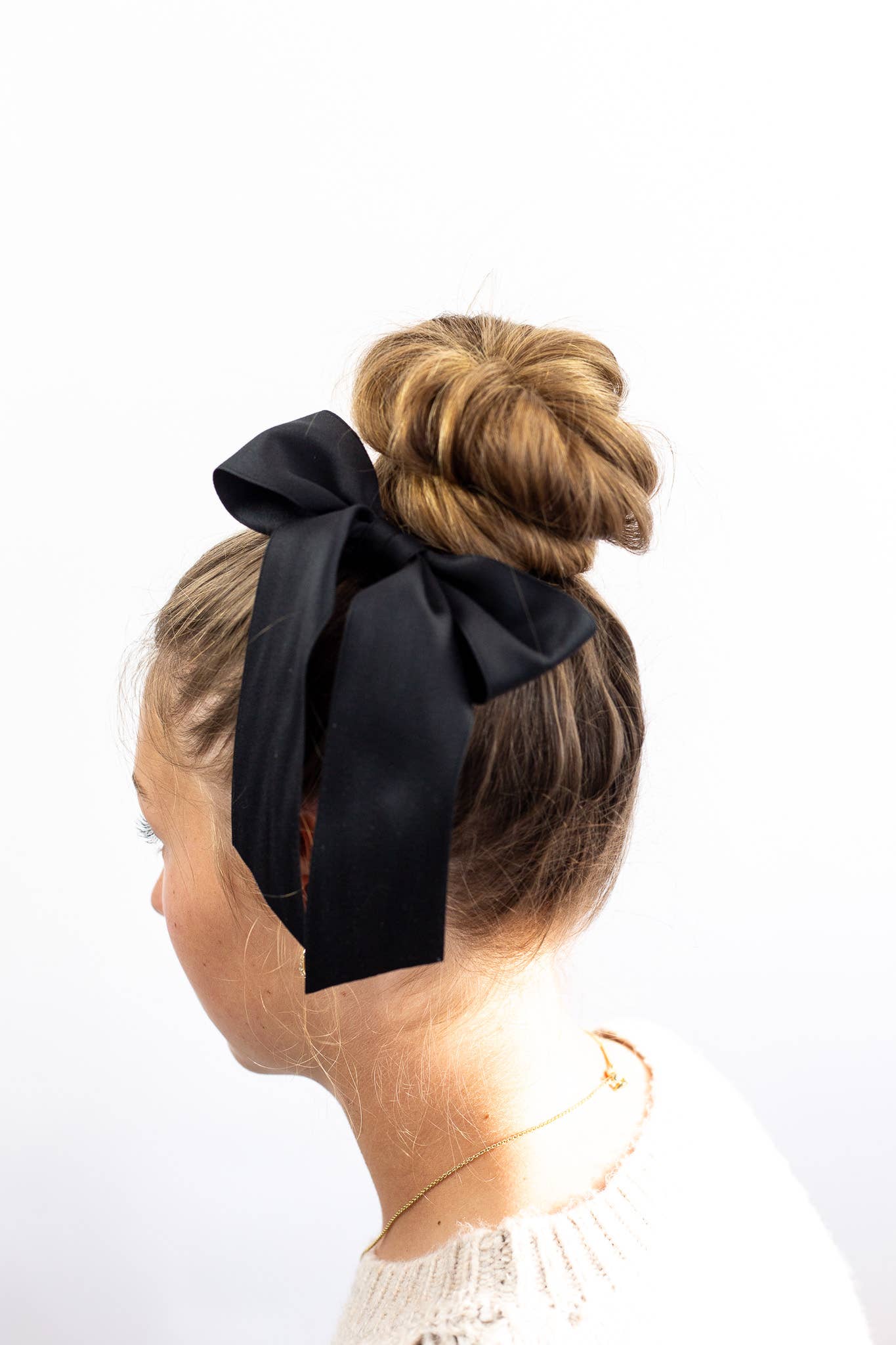 SPRING '24: Grace & Grandeur Bailee Satin Bow Barrette: Ivory