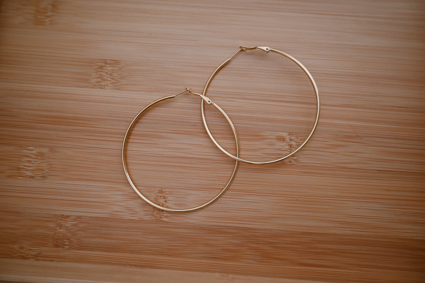 Simple Thin Hoop Earrings - 3"