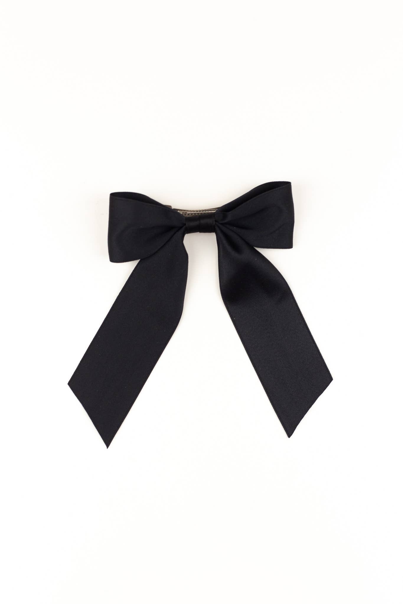 SPRING '24: Grace & Grandeur Bailee Satin Bow Barrette: Ivory