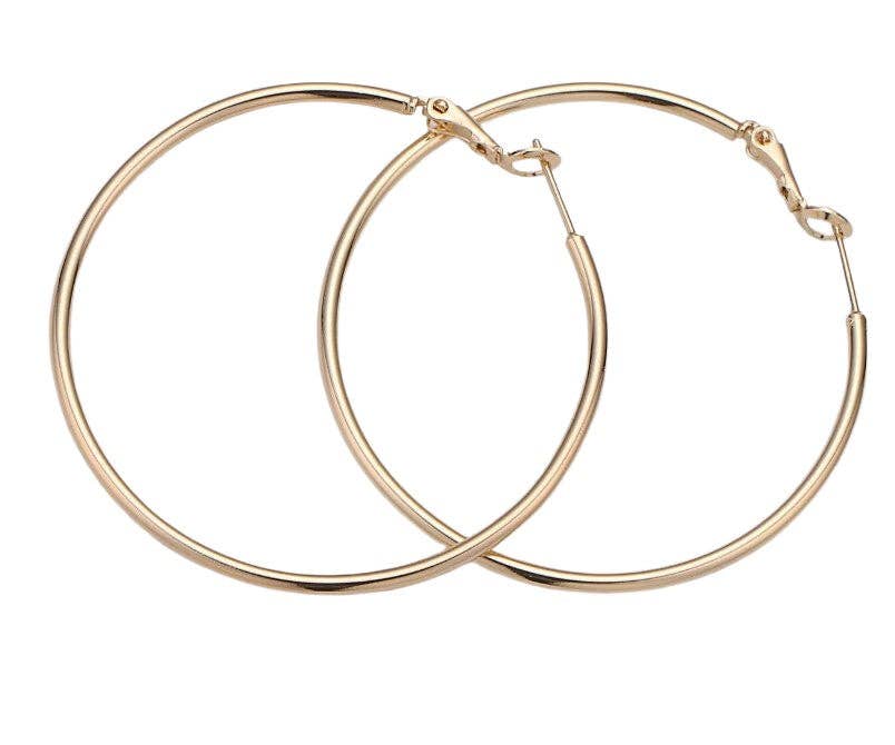 Simple Thin Hoop Earrings - 3"