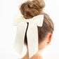 SPRING '24: Grace & Grandeur Bailee Satin Bow Barrette: Ivory