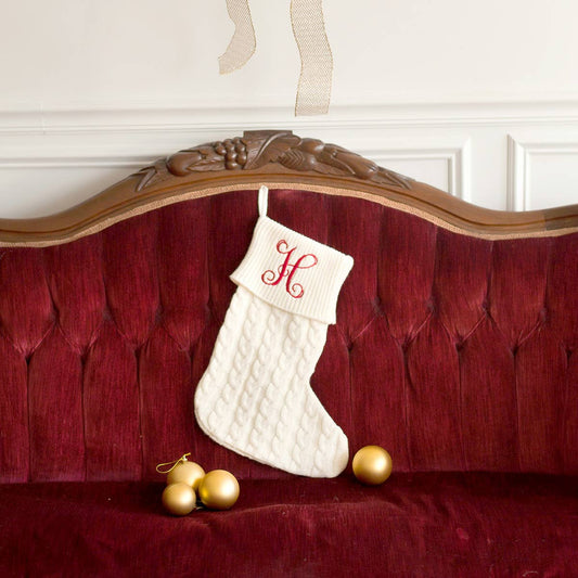 Creme Cable Knit Stocking